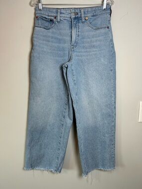Madewell curvy perfect vintage wide leg crop jeans size 28 light wash high rise